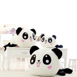 Plysch Panda Heart Pillow Plysch Djur Plysch Panda Material: Bomull
