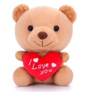 Jag älskar dig kawaii teddybjörn Alla hjärtans dag plysch Material: Bomull