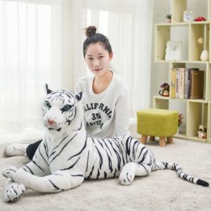 Stor vit tiger i plysch Material: Bomull
