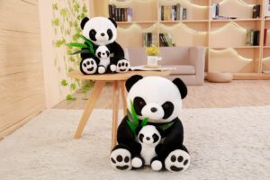Mamma och baby panda plyschdjur Djurplysch Panda Material: Bomull