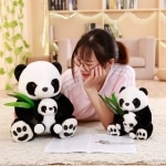 Mamma och baby panda plyschdjur Djurplysch Panda Material: Bomull